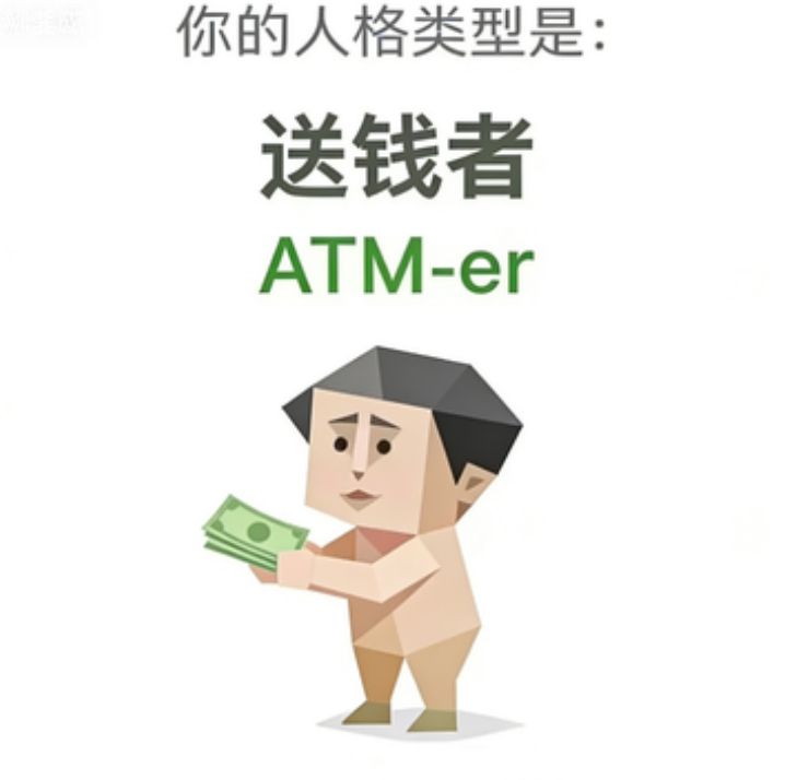 SBTI 人格测试 · 送钱者（ATM-er）插画