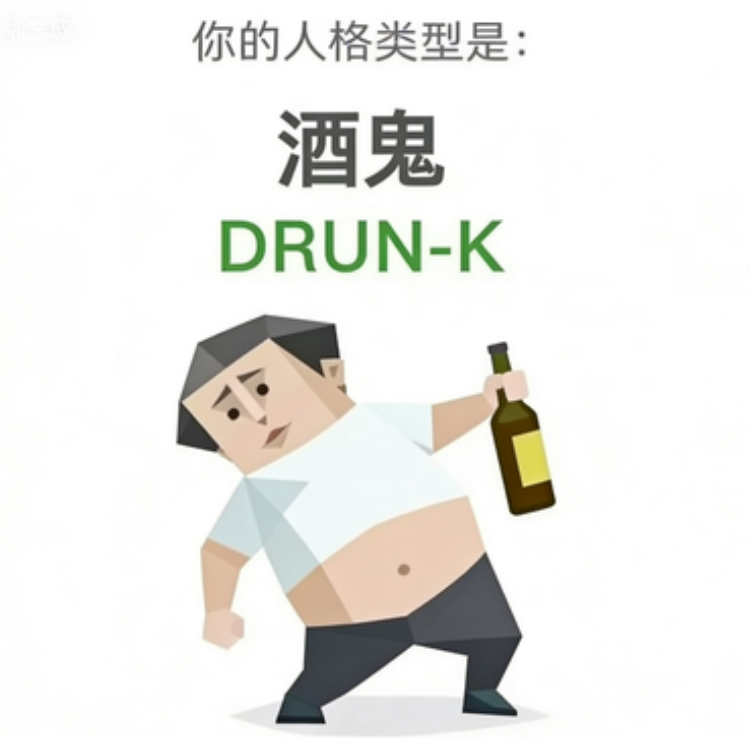 SBTI 人格测试 · 酒鬼（DRUNK）插画