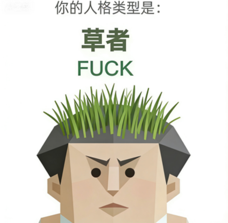 SBTI 人格测试 · 草者（FUCK）插画